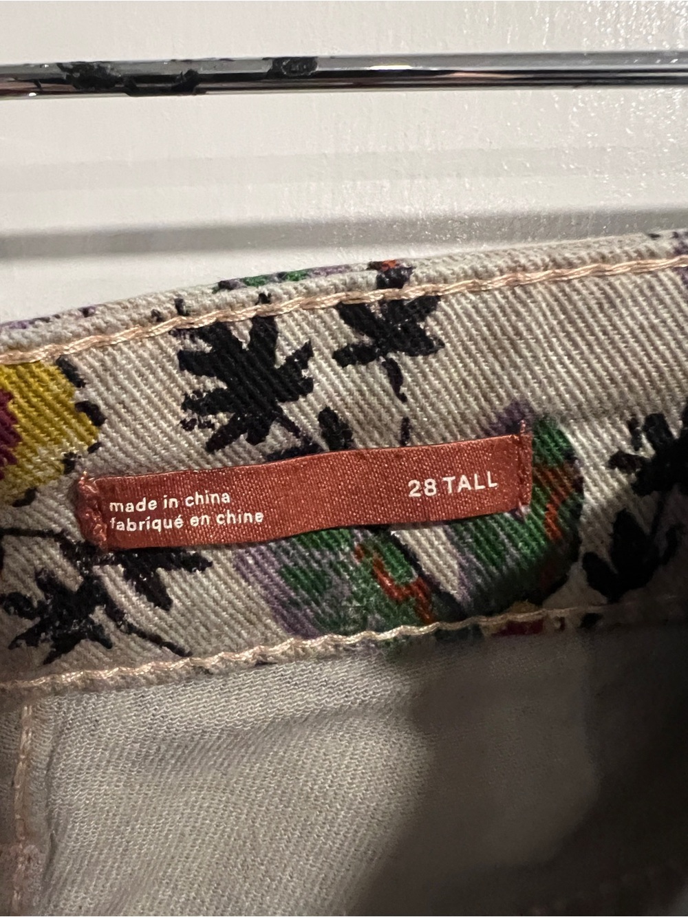 TALL Pilcro Floral Print Beige Women’s Jeans - Casual Stretch Denim - Picture 4 of 4